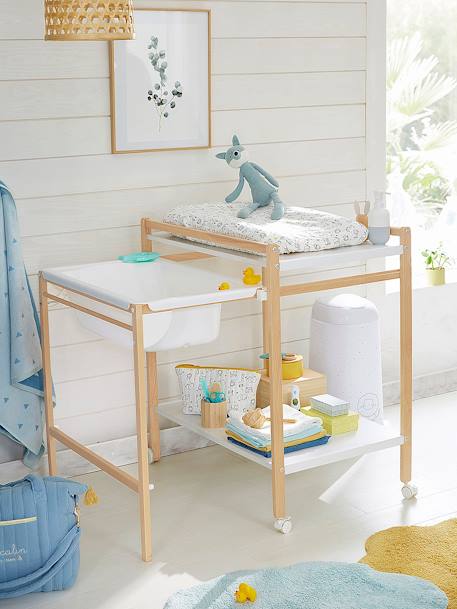 Babyzimmer Wickeltisch mit Badewanne MAGICTUB natur/weiß+weiß 10