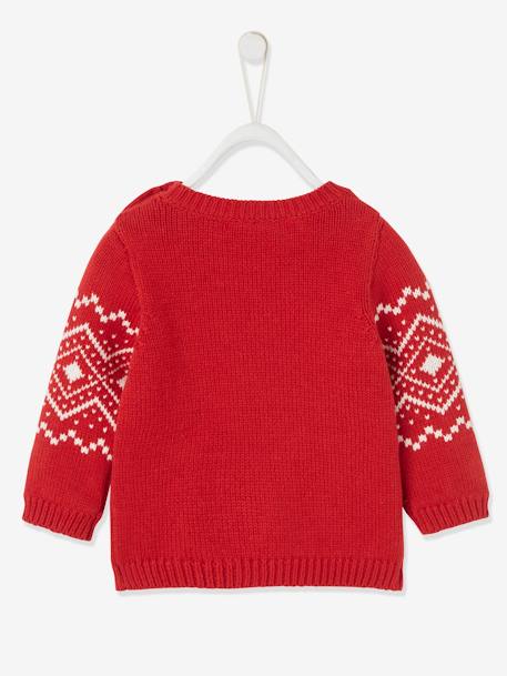 Baby Weihnachts-Pullover mit Rentiermotiv, Unisex ziegel 2