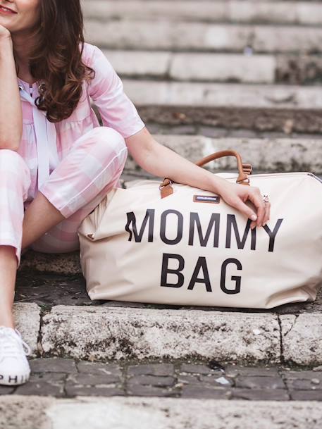 Große Wickeltasche MOMMY BAG CHILDHOME schwarz+wollweiß 8