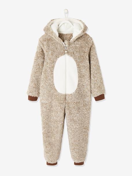 Jungen Plüsch-Overall, Onesie RENTIER - beige - 3