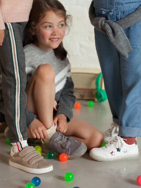 Mädchen Sneakers mit Glitzer-Sohle grau 10