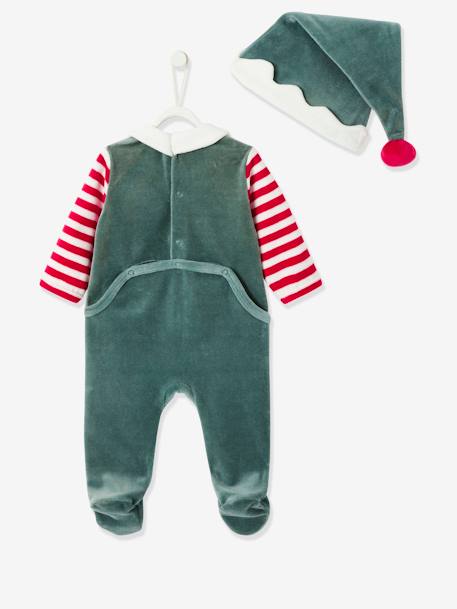 Baby Set aus Strampler und Mütze, Wichtel-Kostüm tanne 3