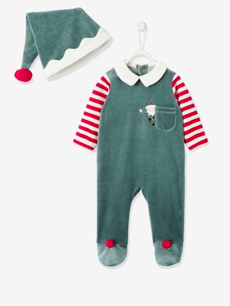 Baby Set aus Strampler und Mütze, Wichtel-Kostüm tanne 7