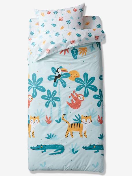 Kinder Schlafsack-Set SAVANNENPARTY mit Innendecke - blau tropical - 1