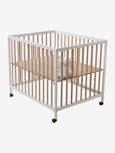 Baby Laufgitter aus Holz FLEXIPARK grau+natur/weiß 7