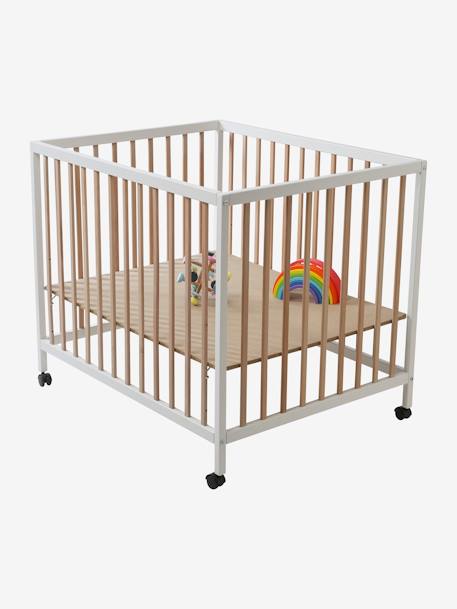 Baby Laufgitter aus Holz FLEXIPARK grau+natur/weiß 6