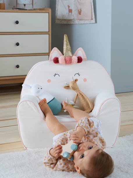 Kinderzimmer Sessel EINHORN, personalisierbar weiß 4