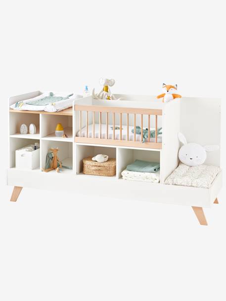 Kinderzimmer 4-in-1-Kombibett COMBINID, mitwachsend weiß/grau+weiß/natur 12