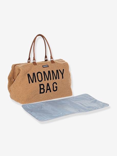 Große Wickeltasche MOMMY BAG, Teddyfleece CHILDHOME - beige+wollweiß - 7