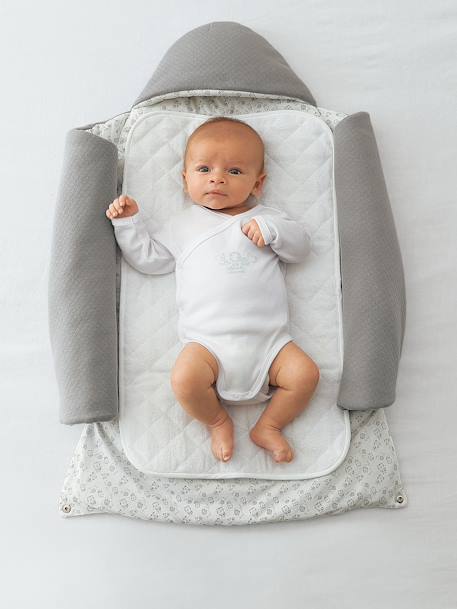 2-in-1 Baby Ausfahrsack/Wickelunterlage Oeko-Tex, personalisierbar grau 5