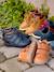 Jungen Baby Boots, Klettverschluss dunkelblau+graubeige+karamell 16