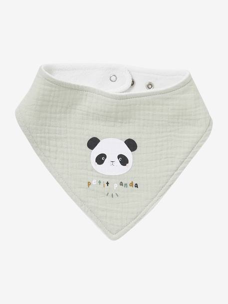 3er-Pack Baby Halstücher, Baumwoll-Musselin Oeko-Tex altrosa katze+beige bedruckt/hygge+nachtblau/polarstern+pack grün panda+pack weiß/grün löwe+pack weiß/orange fuchs+salbeigrün/waldspaziergang 20