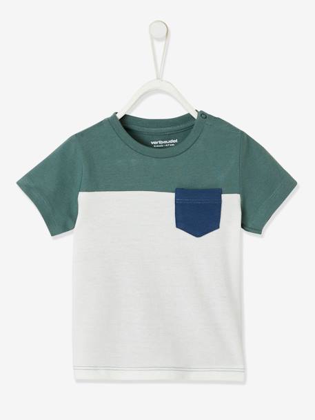 Jungen Baby T-Shirt, Colorblock Oeko-Tex - gelb+grün/weiß - 4