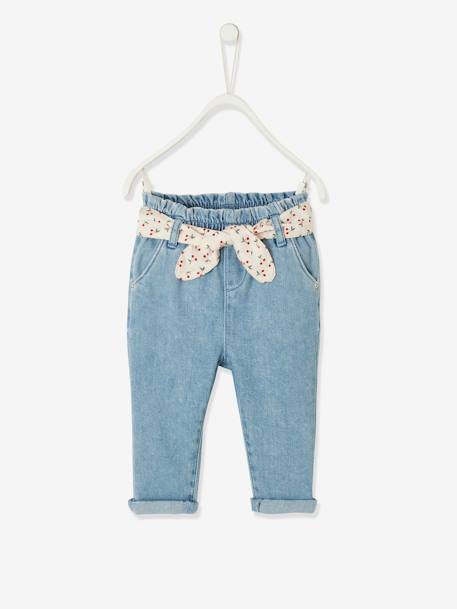 Mädchen Baby Jeans mit Stoffgürtel double stone 3