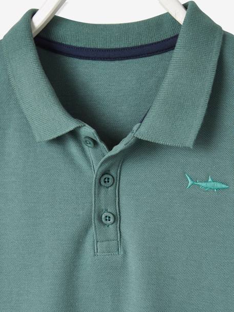 Jungen Poloshirt, kurze Ärmel Oeko-Tex - blau+grau meliert+graugrün+hellblau+hellgelb+marine+rot+weiß - 9