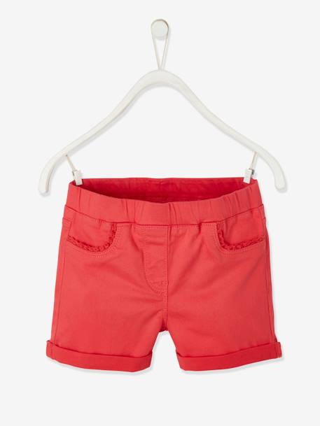 Mädchen Shorts, Makrameespitze BASIC, Bundweite verstellbar erdbeere+grün+pfirsich 1