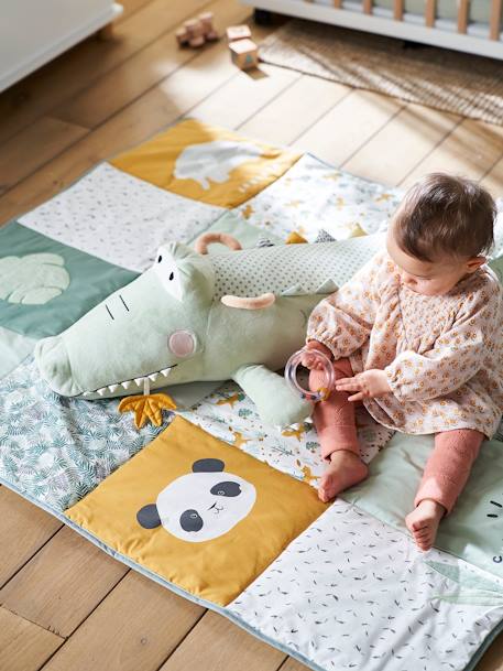 Baby Spieldecke/ Laufstalleinlage PANDAFREUNDE, Patchwork-Design Oeko-Tex - mehrfarbig - 3