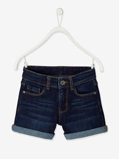 Maedchenkleidung-Shorts & Bermudas-Mädchen Jeansshorts mit Umschlag BASIC Oeko-Tex, Bundweite verstellbar