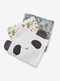 Spielzeug-Baby-Kuscheltiere & Stofftiere-3er-Pack Baby Wickeltücher PANDAFREUNDE