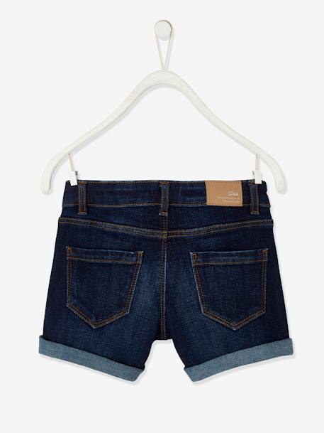 Mädchen Jeansshorts mit Umschlag BASIC Oeko-Tex - blue stone+dark blue - 5