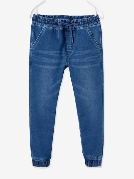 Jungen Sweathose, Jeans-Optik Oeko-Tex - blue stone+grau - 1