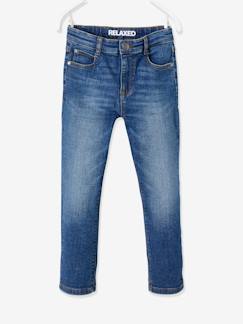 Jungenkleidung-Jeans-Jungen Loose-Fit-Jeans Oeko-Tex, Bundweite verstellbar