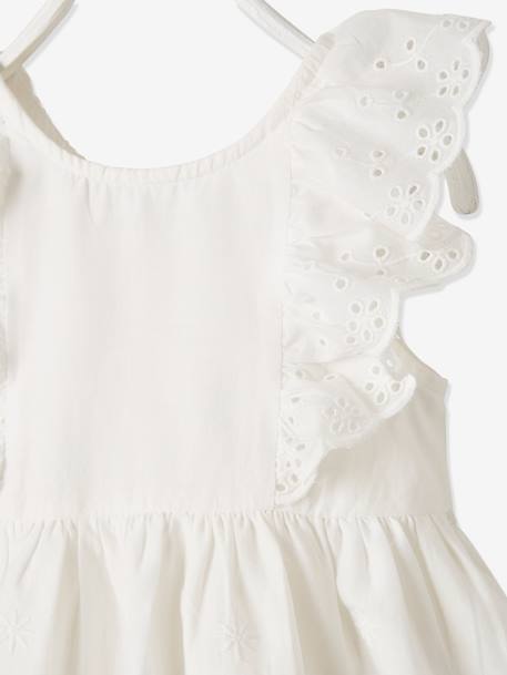 Festliches Mädchen Baby-Set: Kleid, Spielhose & Haarband koralle+wollweiß 8