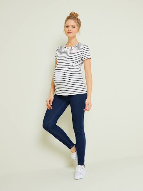 Nahtlose Umstands-Jeggings - dark blue+grau+hellblau - 1