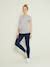 Nahtlose Umstands-Jeggings dark blue+grau+hellblau 1