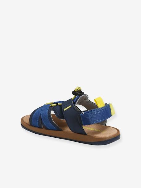 Jungen Sandalen, Klett und elastische Schnürung blau+grau 3