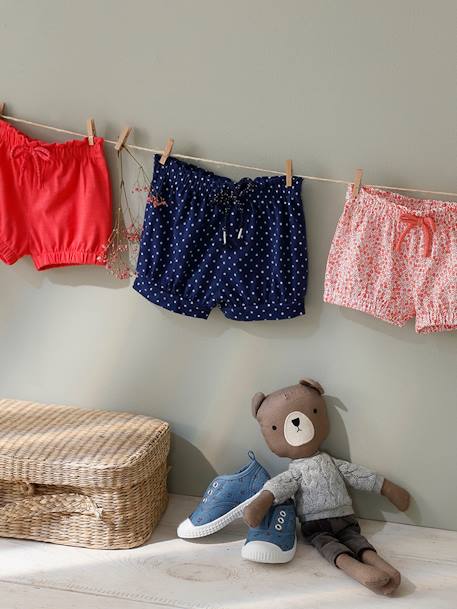 Jersey-Shorts für Mädchen Baby Oeko-Tex salbeigrün+senfgelb bedruckt+weiß/rot bedruckt 10