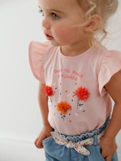 Babymode-Shirts & Rollkragenpullover-Mädchen Baby T-Shirt, 3D-Blumen Oeko-Tex