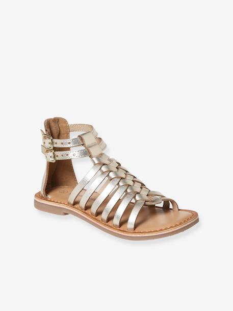 Mädchen Römersandalen gold+schwarz+silber/mehrfarbig 1