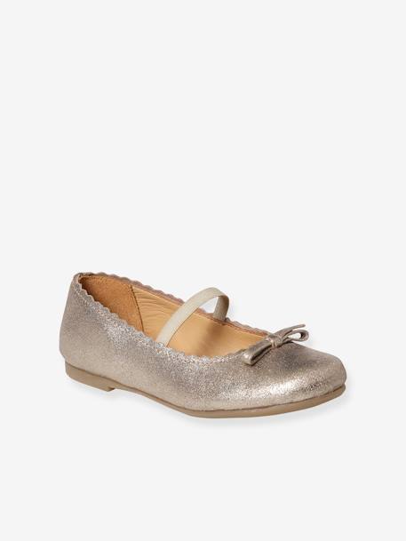 Mädchen Ballerinas - beige metallic+marine+rosa - 1