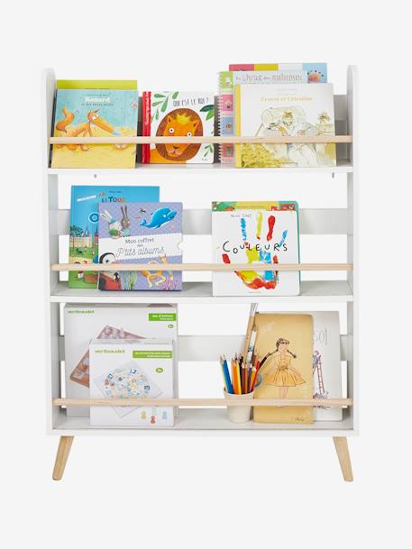 Schmales Kinderzimmer Bücherregal KONFETTI - weiß/natur - 2