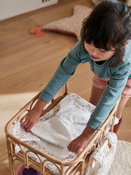 Puppen Wickeltasche MINI FLORA weiß/rosa geblümt 3