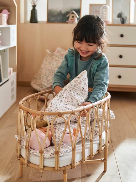 Puppen-Set: Kissen und Decke MINI FLORA weiß/rosa geblümt 2