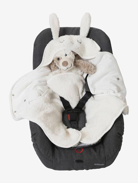 Baby Plüsch-Ausfahrsack, Fell-Imitat braun/bär+wollweiß/hase 9