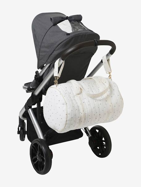 Wickeltasche BABY ROLL aus Musselin, personalisierbar - weiß pfeilsymbole+zartrosa - 6