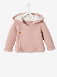 Babymode-Pullover, Strickjacken & Sweatshirts-Baby Strickjacke, gefütterte Kapuze