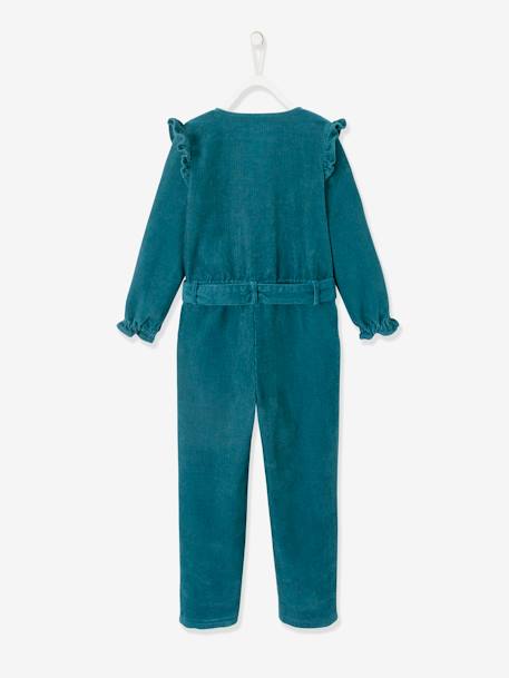 Mädchen Jumpsuit, Volants dunkelgrün 2