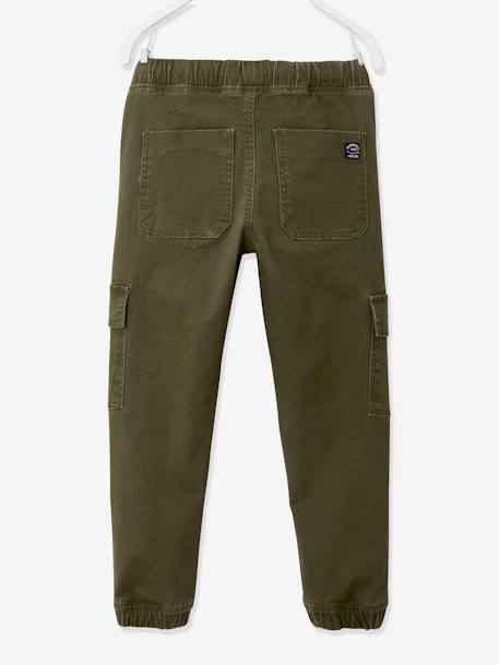 Jungen Cargohose mit Dehnbund Oeko-Tex, Bundweite verstellbar dunkelkhaki+eisblau+graubeige 3