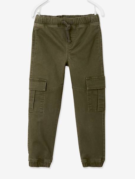 Jungen Cargohose mit Dehnbund Oeko-Tex, Bundweite verstellbar dunkelkhaki+eisblau+graubeige 8