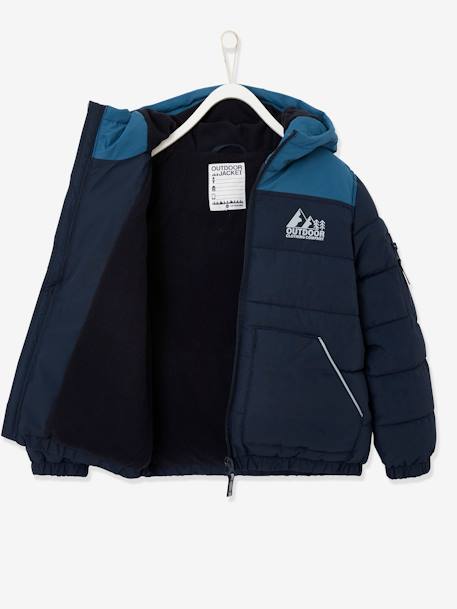 Jungen Steppjacke mit Kapuze, Recycling-Polyester hellbraun+marine+salbeigrün 11