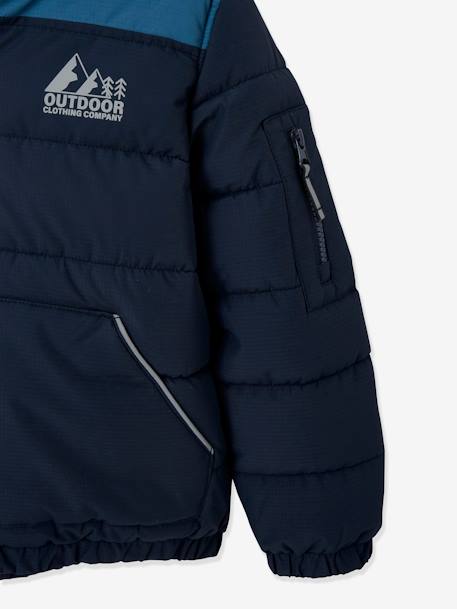 Jungen Steppjacke mit Kapuze, Recycling-Polyester hellbraun+marine+salbeigrün 14