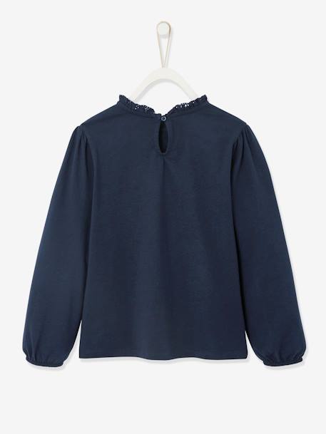 Mädchen Blusenshirt BASIC grün+marine 11