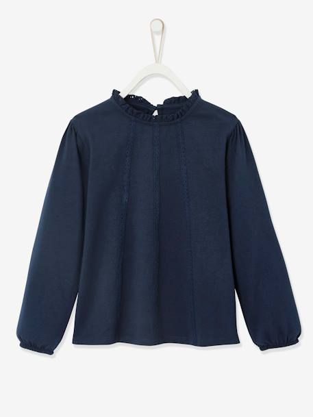 Mädchen Blusenshirt BASIC - grün+marine - 10