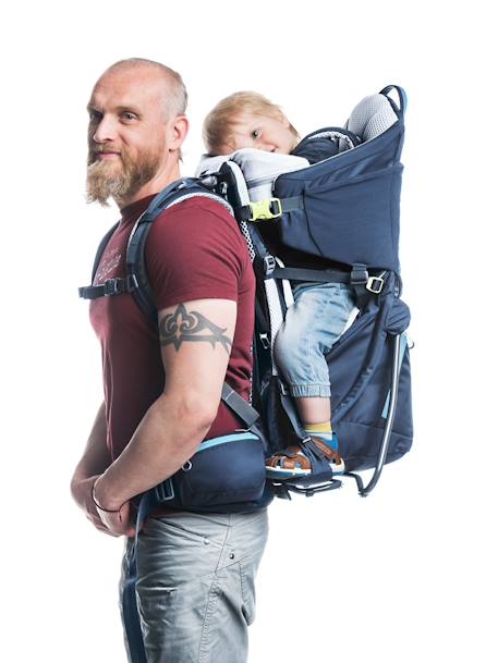 Kindertrage Kid Comfort + Sonnenschutz DEUTER - blau+braun - 4