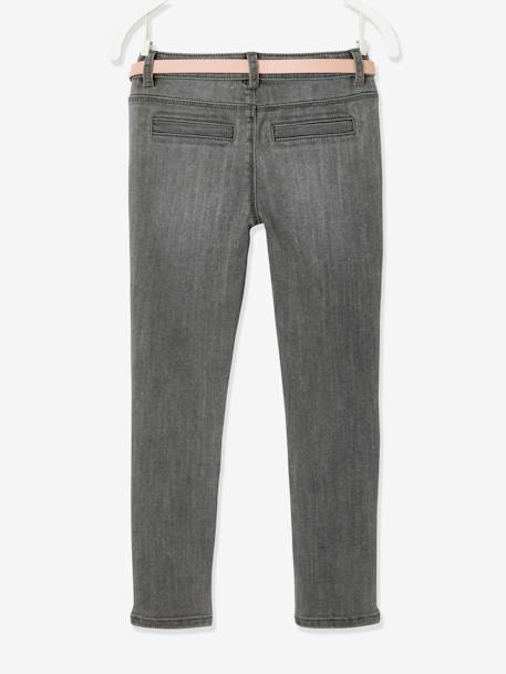 Die UNVERWÜSTLICHE, robuste Mädchen Jeans, Slim-Fit mit Gürtel, Bundweite verstellbar blue stone+grau 11