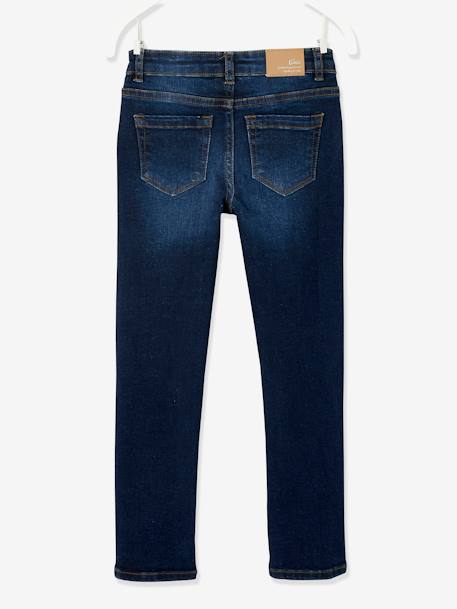 Mädchen Slim-Fit-Jeans WATERLESS, Hüftweite REGULAR, Bundweite verstellbar dark blue+schwarz 2